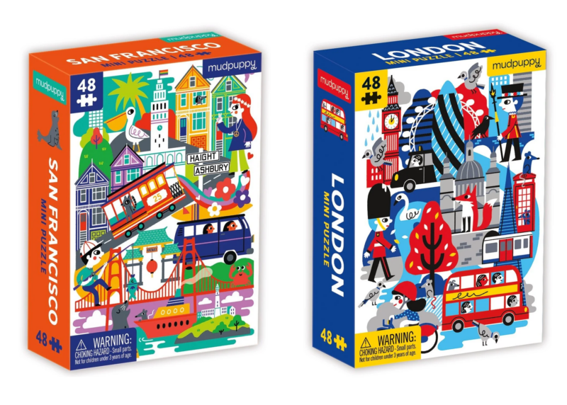Mini Jigsaw Puzzle Set- San Francisco & London
